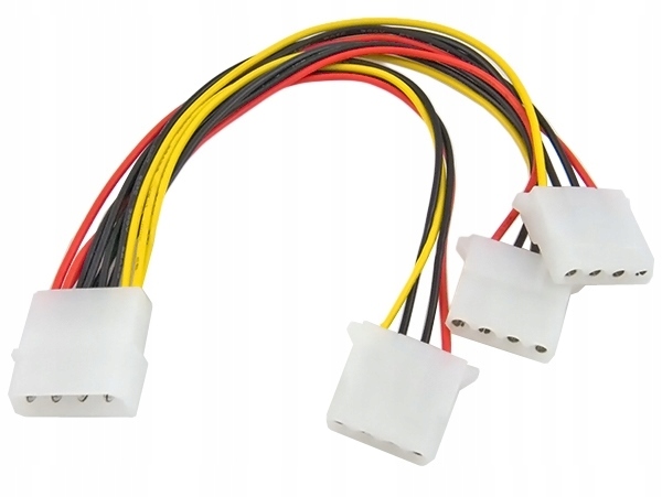 Rozdzielacz Zasilania HDD Molex 4pin na 3 porty