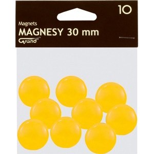 Magnesy 30mm żółte(10) 130-1698 GRAND