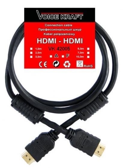 KABEL HDMI-HDMI 1M 42005 GOLD FILTR WYSOKA JAKOŚĆ