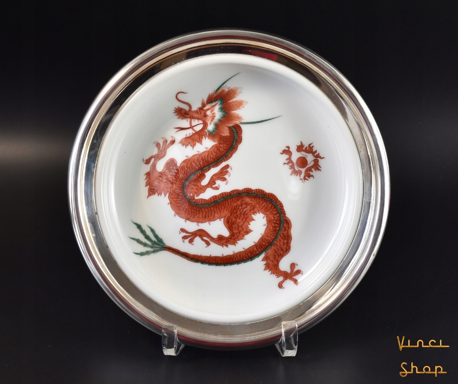 Patera Rosenthal czerwony smok i srebro 925