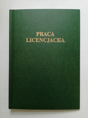 okładki twarde B PRACA LICENCJACKA zielone jasne