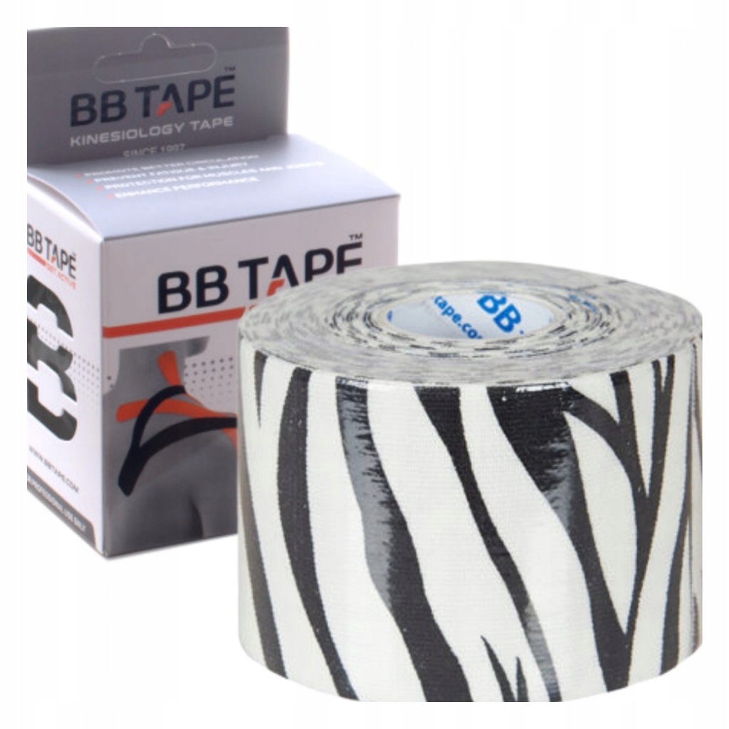 Tejpy taśmy KINESIOTAPING BB TAPE ZEBRA 5CMX5M 12055321412