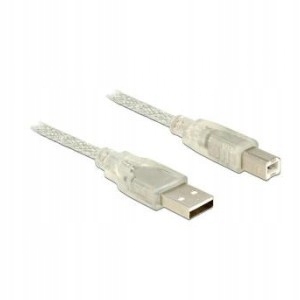 Kabel USB Delock AM-BM USB 2.0 5m przezroczysty