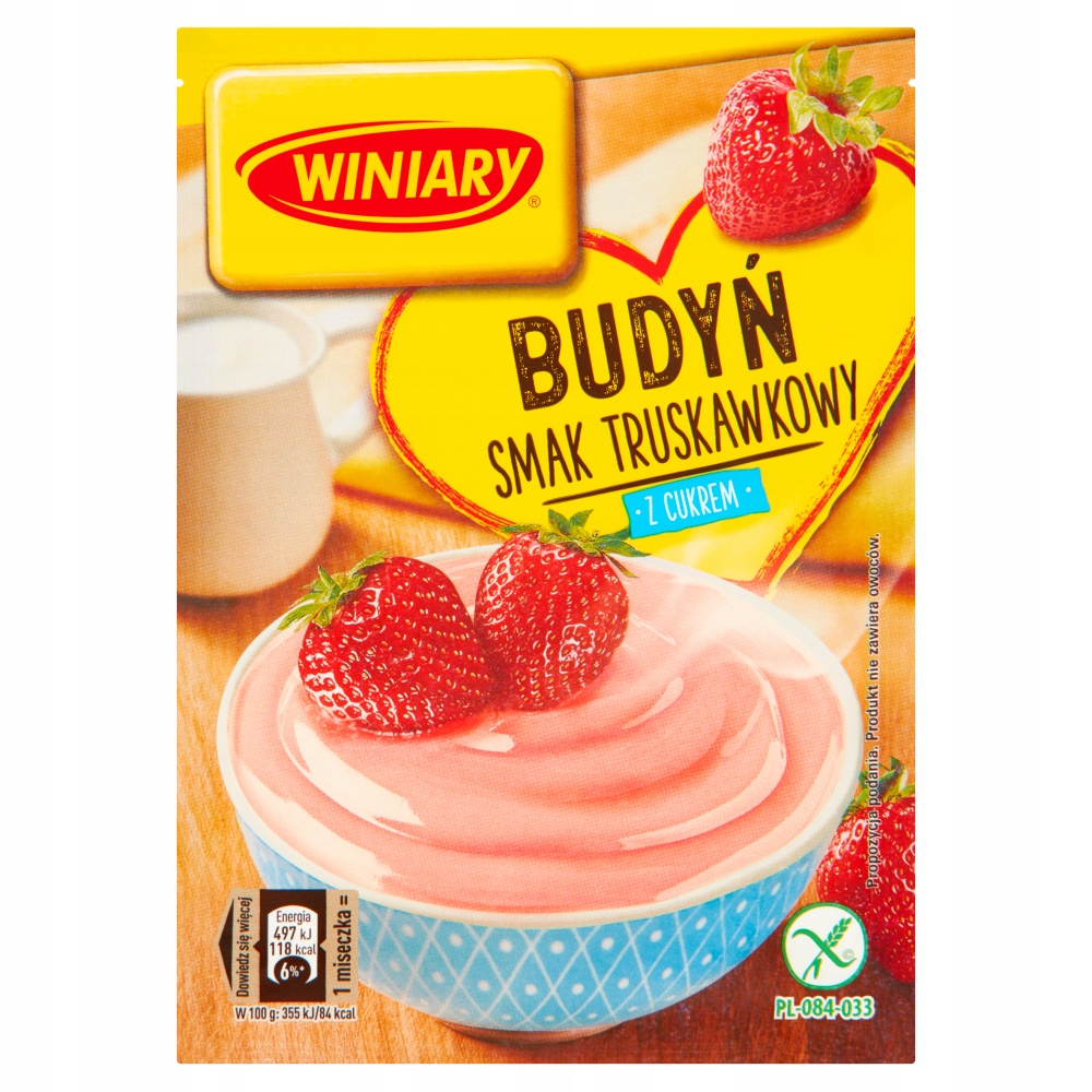 Winiary Budyń Z Cukrem Smak Truskawkowy 60 G