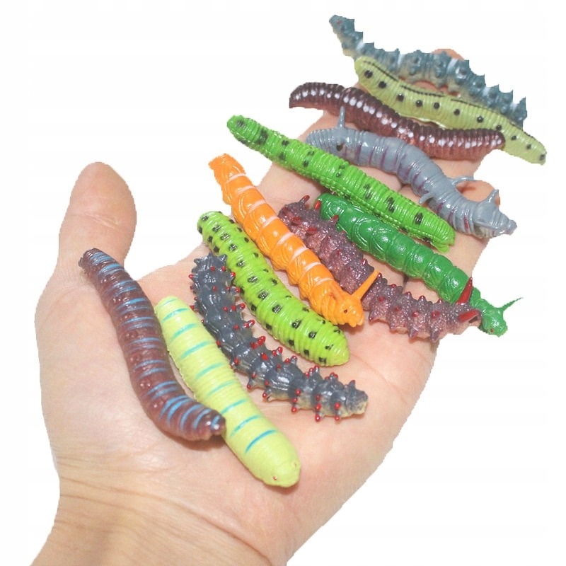 12Pcs/Lot Fund Simulation Caterpillar Green Worm