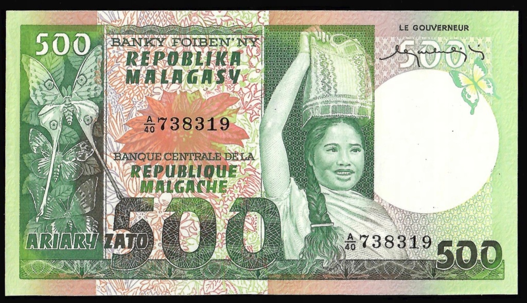 Madagaskar - 10x500 franków 1974 (UNC)