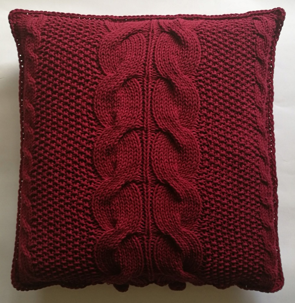 PODUSZKA DEKORACYJNA bordo 40 x 40 cm handmade