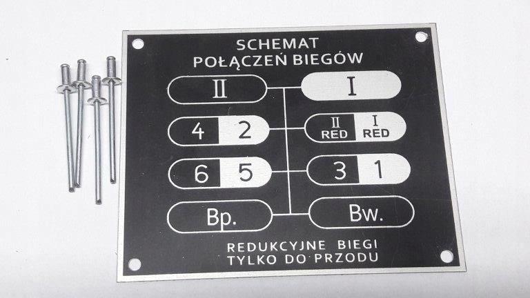 Władimir T25 Tablicza biegów biegi nr.3 tabliczka