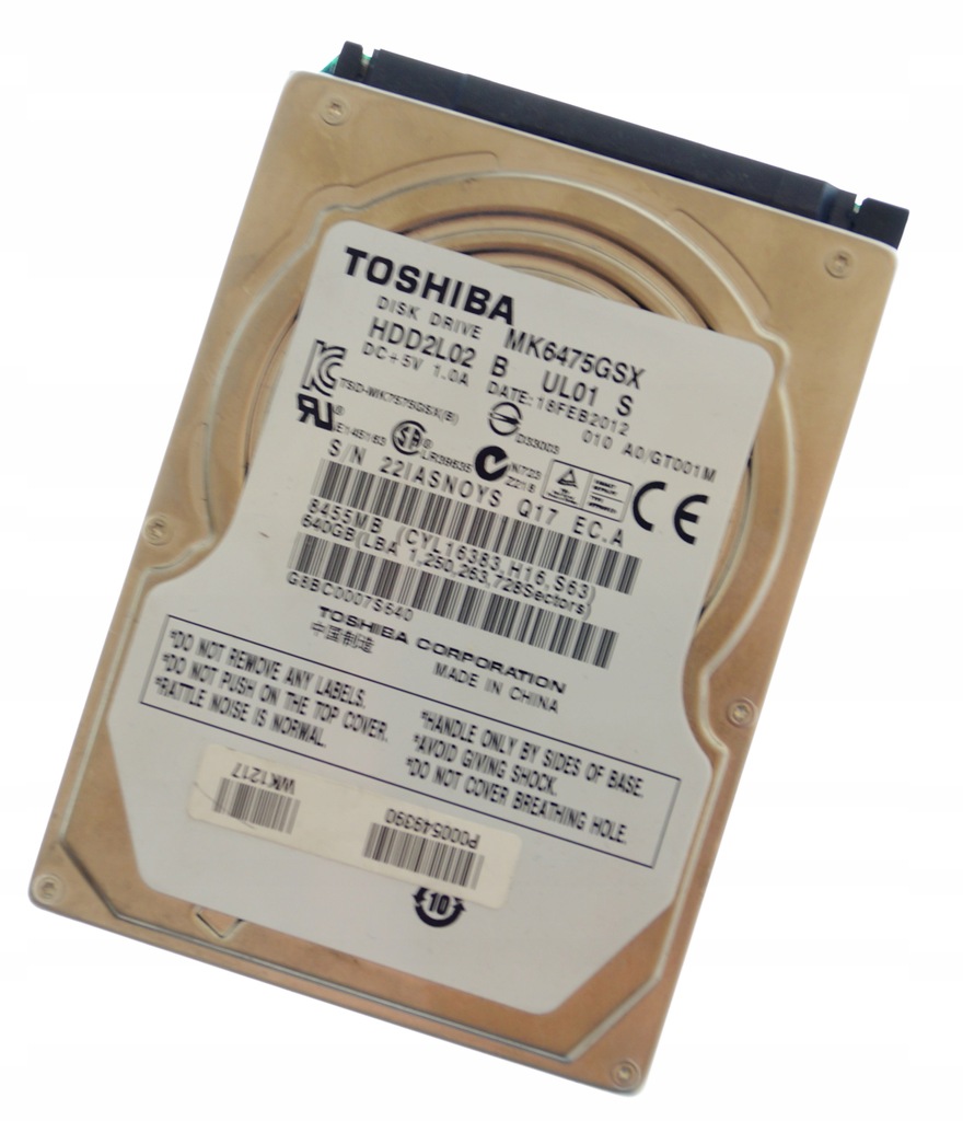 DYSK TWARDYTOSHIBA HDD 640GB 2,5" 100%OK