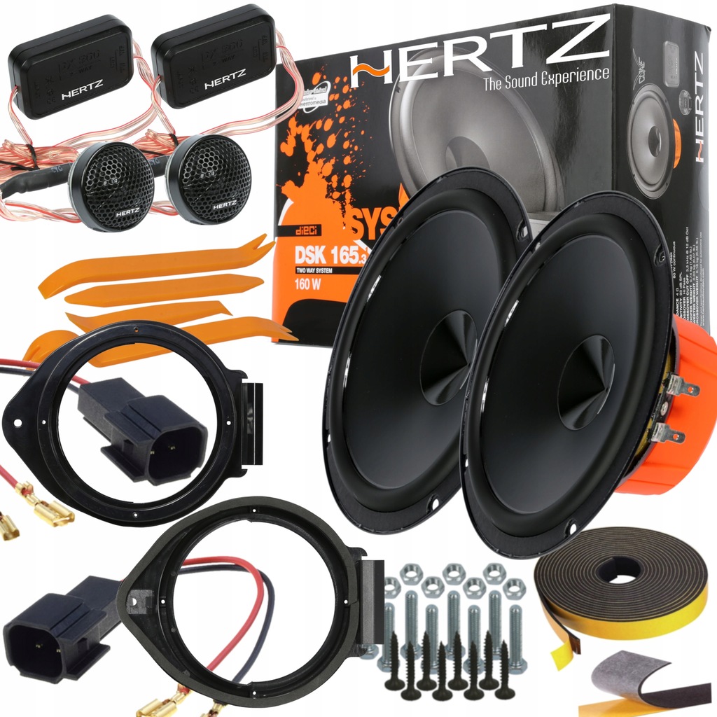 HERTZ DSK165 GŁOŚNIKI OPEL ADAM ASTRA J K CROSSLAND INSIGNIA DRZWI PRZÓD