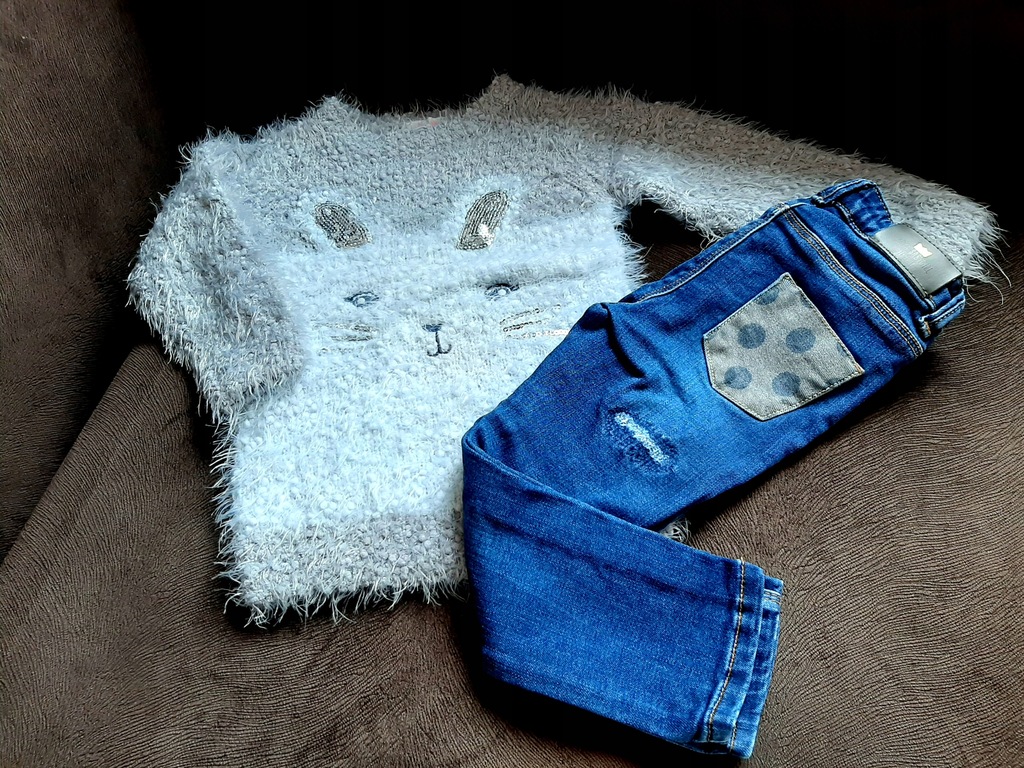 Zestaw sweter z królikiem Cool Club spodnie Zara