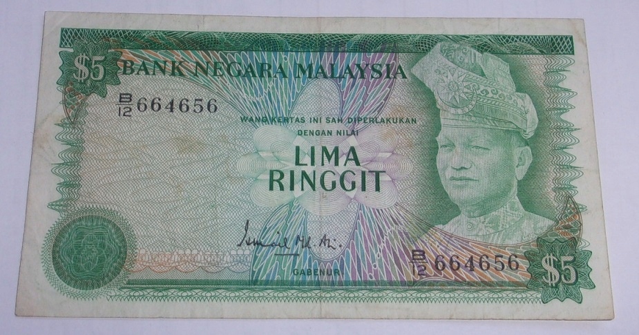 5 $ lima ringgit Malezja Bank Negara Malaysia