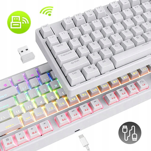 Купить Механическая клавиатура WHITE BT TKL RK987 Kailh RED: отзывы ...