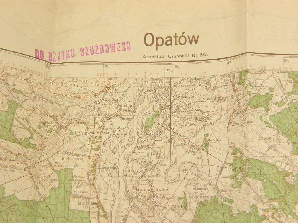 Opatów - mapa topograficzna (1:100 000, 1940)