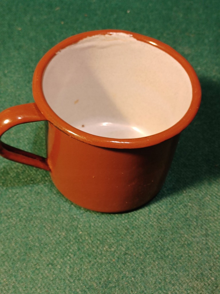 Kubek brytyjski, wojskowy, emaliowany, brązowy REKO WW II