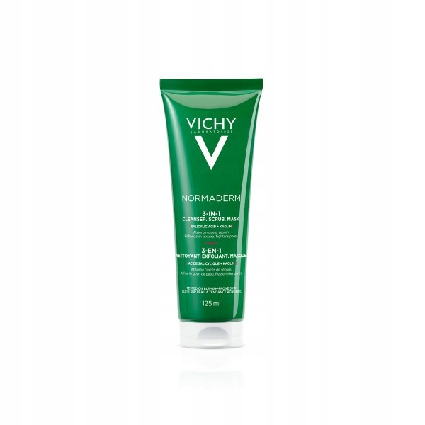 Vichy Normaderm, 3 w 1 Oczyszczanie, peeling, maska, 125 ml