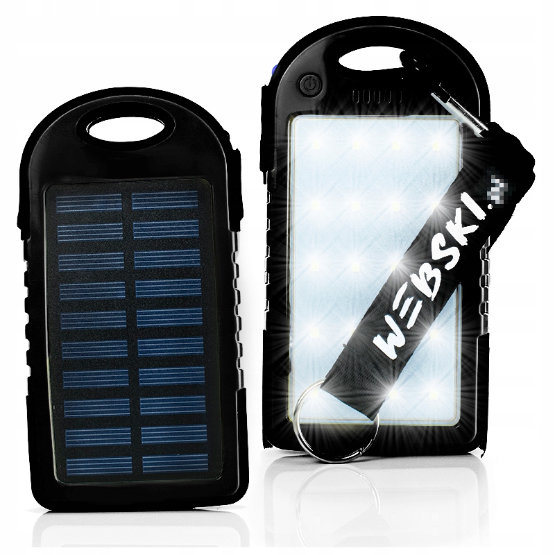 ŁADOWARKA DO TELEFONU SOLARNA POWER BANK 2xUSB LED 11968105595