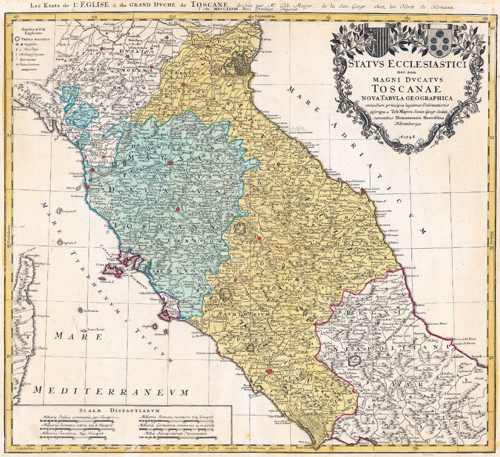 Mayer Państwo Kościelne i Księstwo Toskanii 1748 r