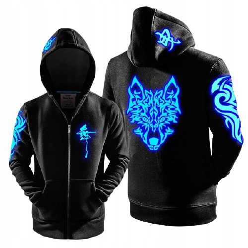MĘSKA BLUZA ŚWIECĄCA W CIEMNOŚCI WILK WOLF M