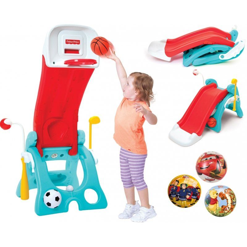 FISHER PRICE 6W1 ZJEŻDŻALNIA KOSZYKÓWKA KOSZ GOLF