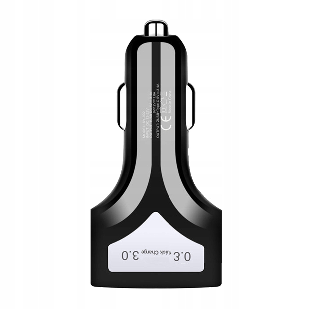 USB Smart Car Quick Charge - czarny