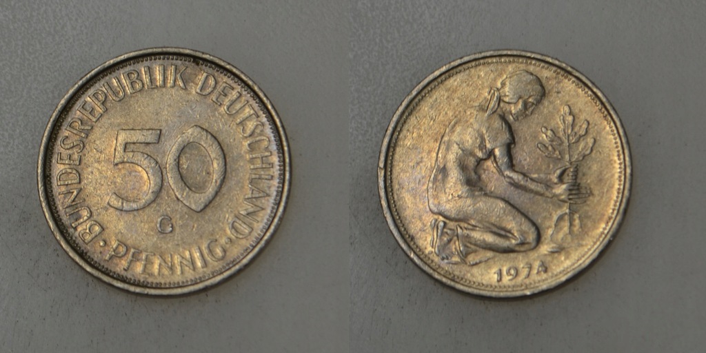 Niemcy RFN 50 Pfennig 1974 G rok od 1zł BCM