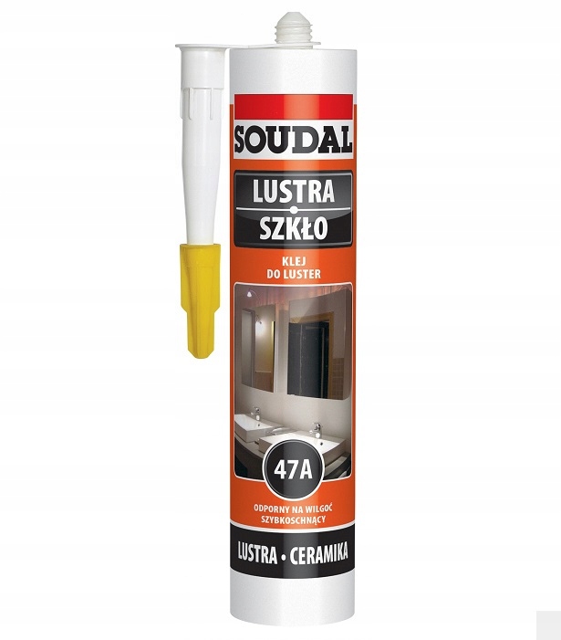 KLEJ DO LUSTER SZKŁA 47A WODOODPORNY SOUDAL 280 ml