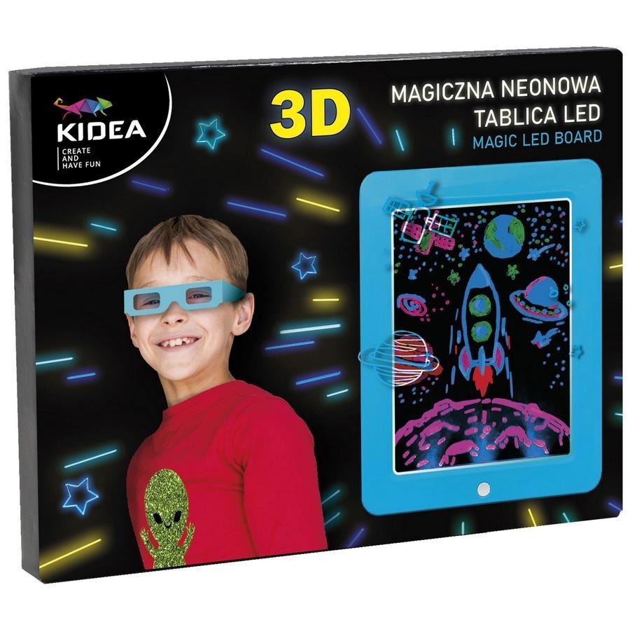 MAGICZNA NEONOWA TABLICA 3D LED NIEBIESKA KIDEA