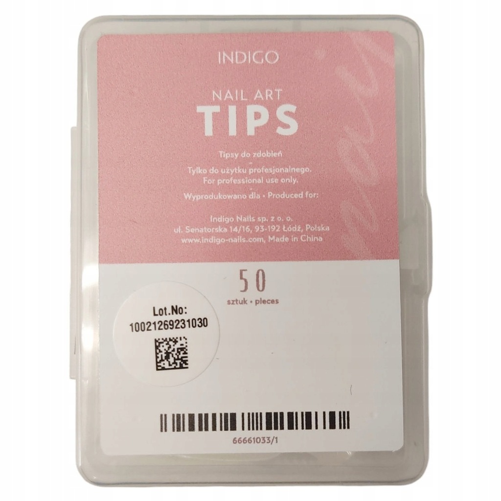 Indigo tipsy do zdobień 50 szt. prezentacja stylizacji manicure