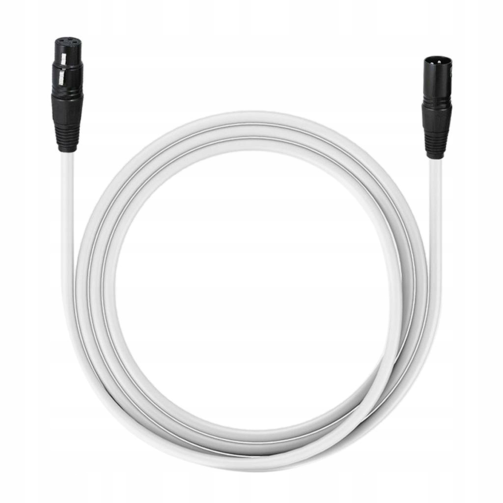 xlr male to female 3 pin MIC Shielded Cable Wire audio Microphone (White 5M