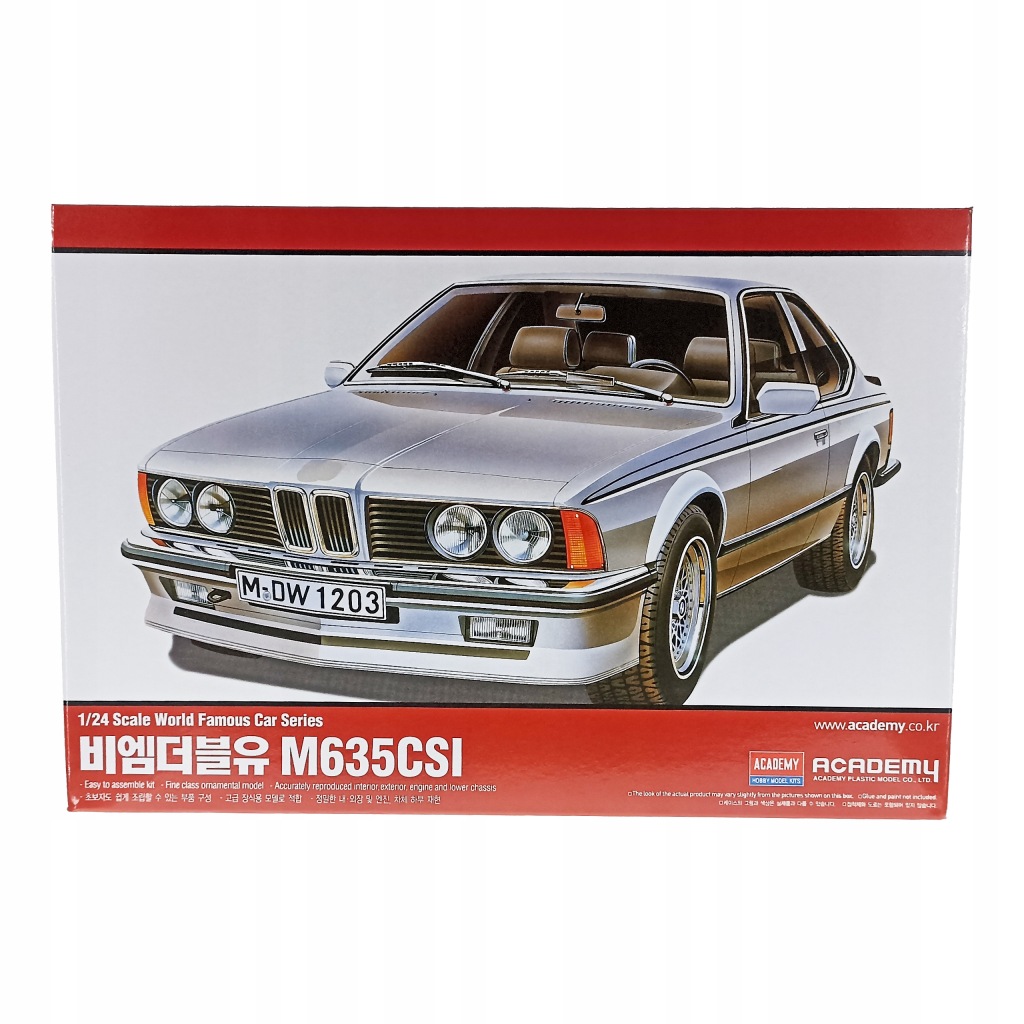 Academy sklej swój własny model samochodu BMW M635! skala 1:24 ...