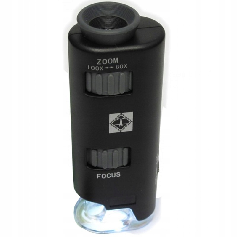 Mikroskop z zoomem, podświetlenie LED x60 do 100x