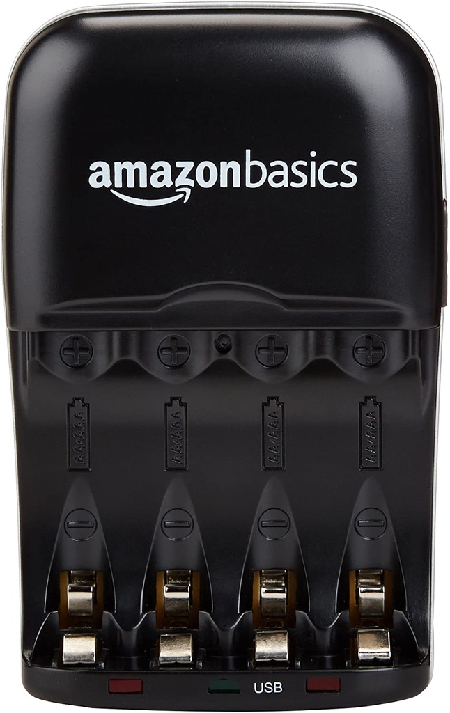 Ładowarka do akumulatorków baterii Amazon Basic V3299USBEU 4 AA, AAA, USB