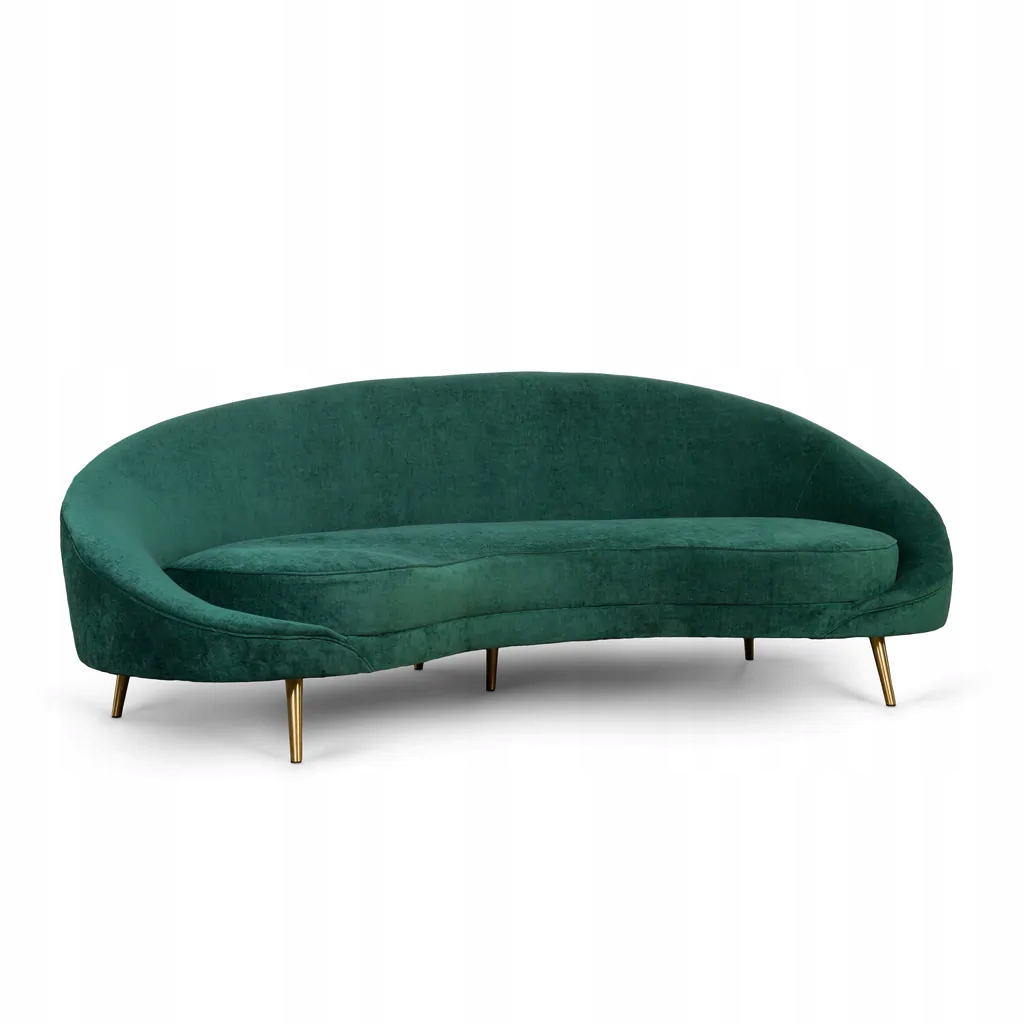 Sofa w kształcie nerki Kei - Zielony Welur - Gilli