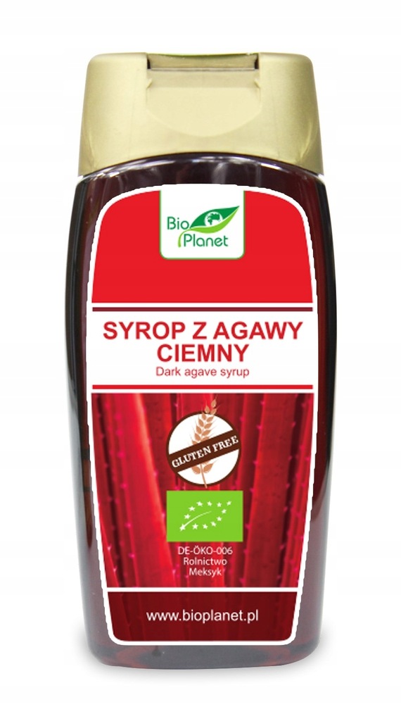 SYROP Z AGAWY CIEMNY BEZGLUTENOWY BIO 350 g (250 m