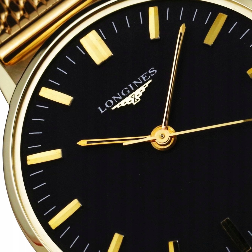 LONGINES zegarek męski vintage ZŁOTY 14K BLACK '66