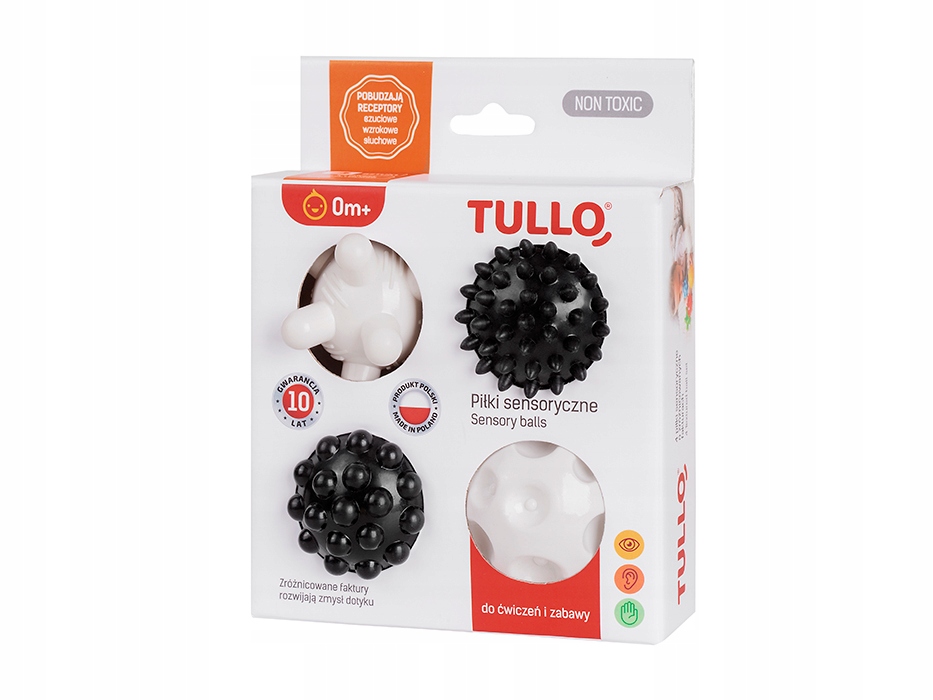TULLO 461 Piłki sensoryczne czarno-białe 4szt TULL