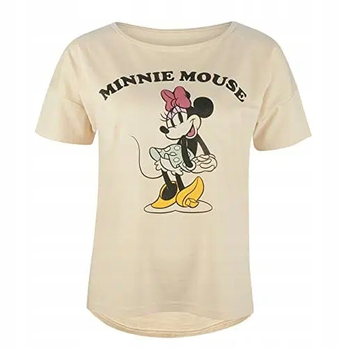 Minnie Mouse T-shirt damski biały top z krótkim rę