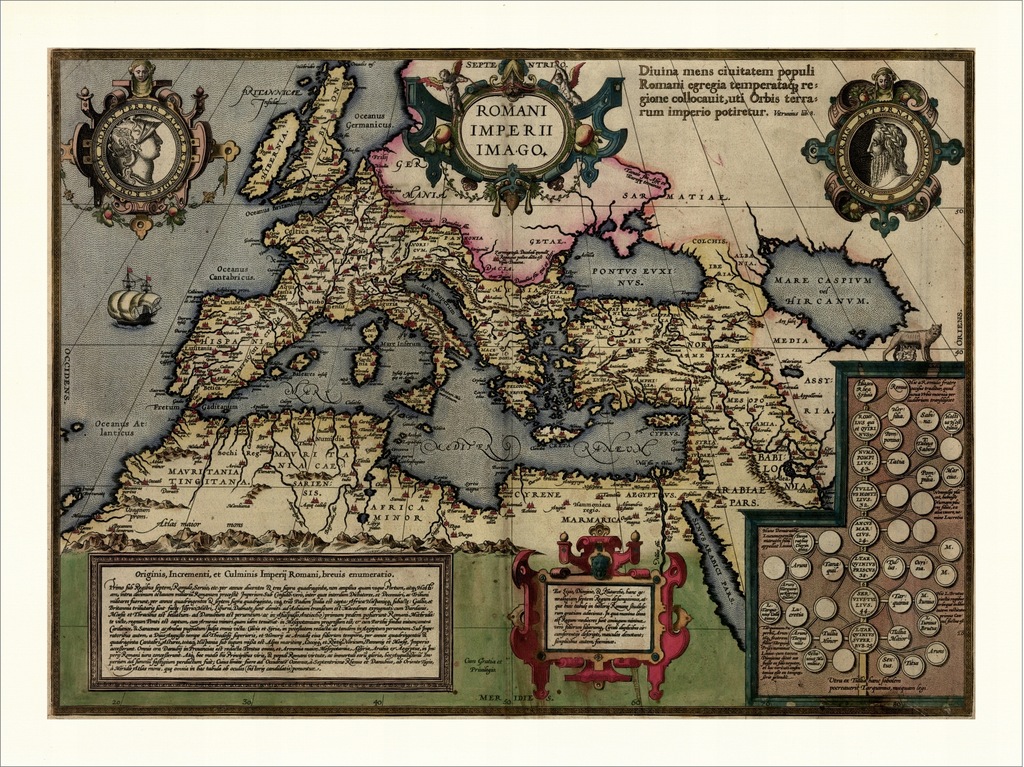 IMPERIUM RZYMSKIE MAPA 30x40cm 1592r. M58