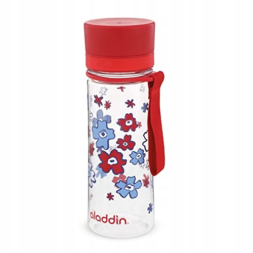 BUTELKA BIDON ALADDIN AVEO CZERWONA KWIATY 350 ML