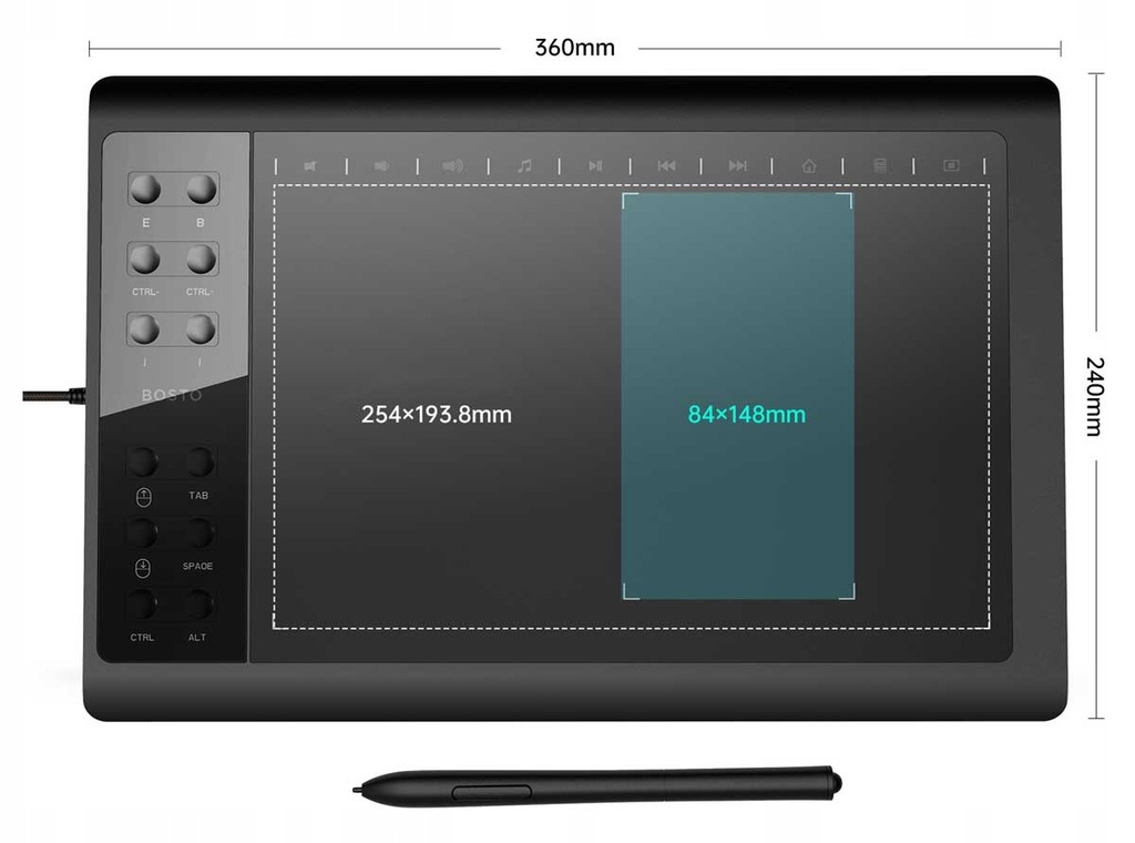 Купить Графический планшет BOSTO PROFESSIONAL для компьютера: отзывы, фото, характеристики в интерне-магазине Aredi.ru