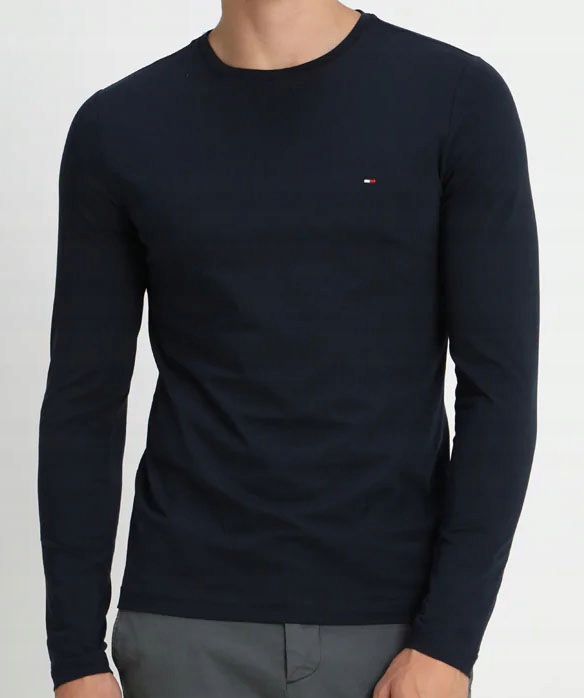 TOMMY HILFIGER KOSZULKA LONGSLEEVE Granat S |-60%|