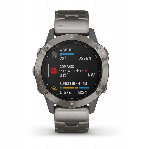 Zegarek sportowy Garmin Fenix 6 sapphire Tytanowy