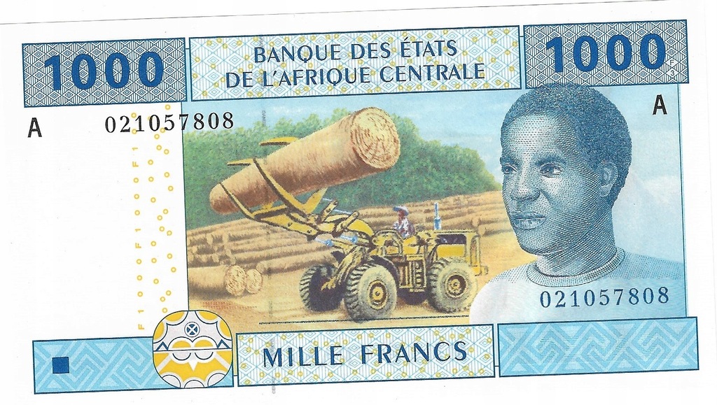 Gabon 1000 francs 2002r UNC