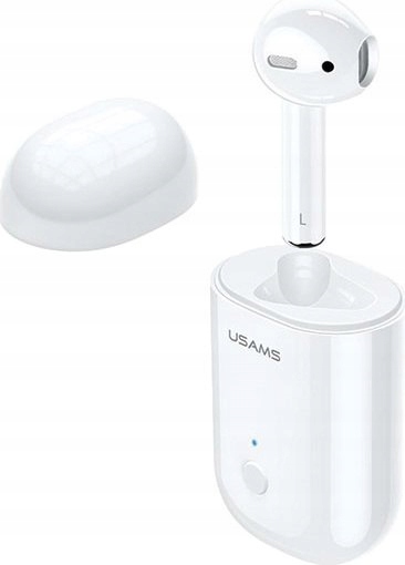 Słuchawka USAMS Bluetooth 5.0 LB Series + stacja dokująca biały/white BHULB