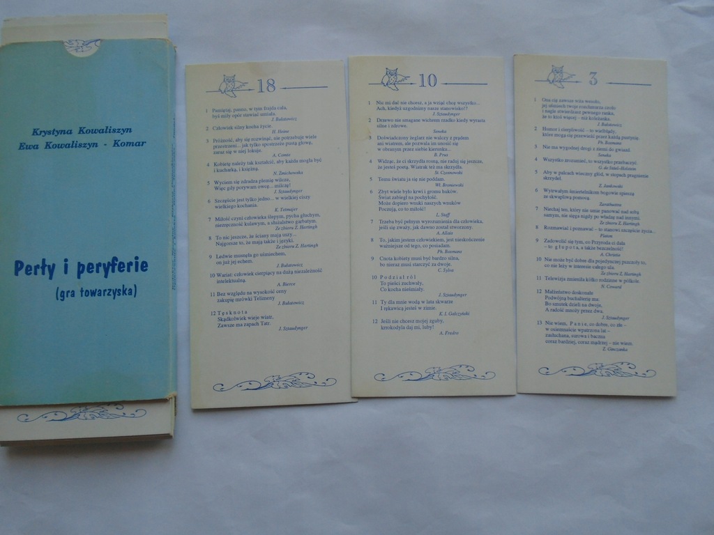 PERŁY I PERYFERIE GRA TOWARZYSKA ZESTAW KART RÓŻNE WERSJE KOWALISZYN