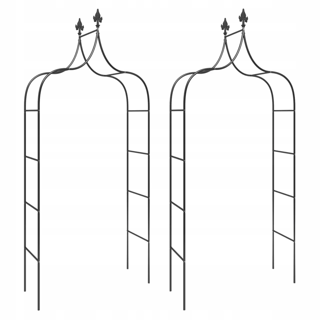 vidaXL Pergole ogrodowe, 2 szt., czarne, 120x38x260 cm, stalowe