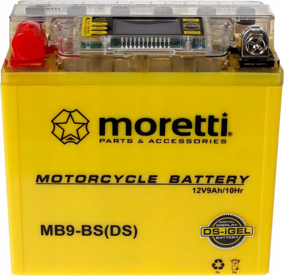 Akumulator Żelowy Moretti YB9-BS/MB9-BS 137x76x134