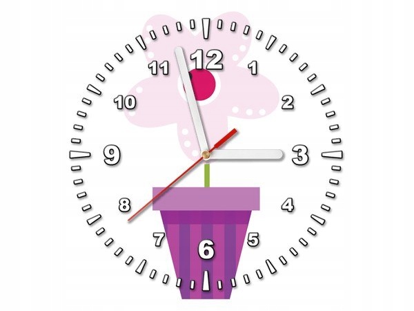 30x30cm Kwiatek doniczce zegar ścienny kuchni pokoju dziecka obraz malowane