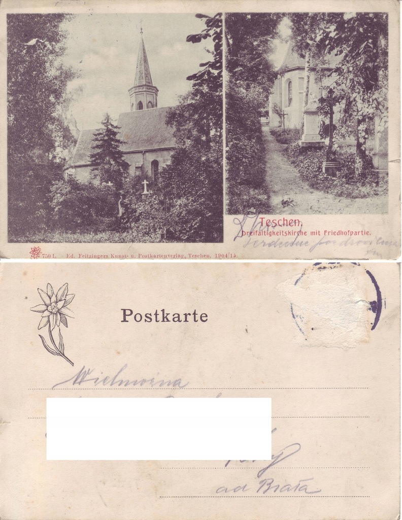 Pocztówka Teschen Cieszyn ok. 1901 roku